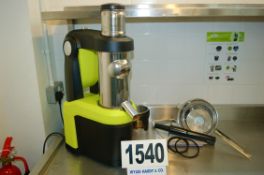 A SANTOS Type 65 Benchtop Electric Cold Press Juicing Machine with Manuals and Accessories