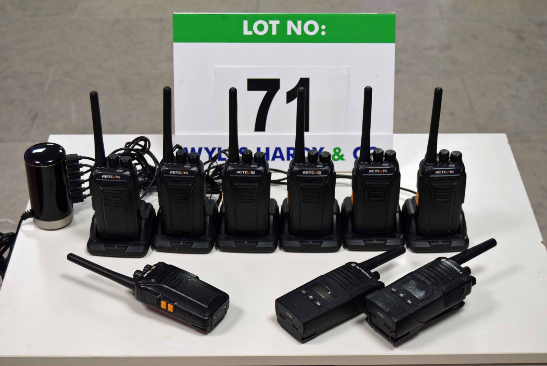 A 2-Way Radio System comprising Seven RETC 15 Digital 2-Way Radios, Two MOTOROLA TX460 2-Way Radios,