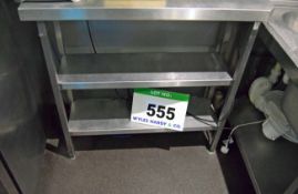 A 1000mm x 400mm Stainless Steel 3-Tier Preparation Table with Rear Upstand