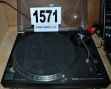 A TECHNICS SL1210MK5 Direct Drive Twintable (Broken Cover Hinges, One Mising Foot and Missing Stylus