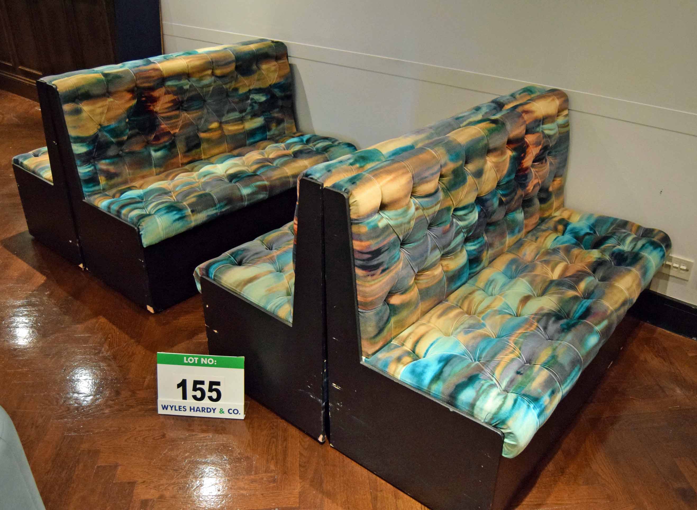 The Four Piece Timber Framed Bench Seating for circa Eight People with Abstract Patterned Buttoned