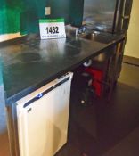 A Free Standing Commercial Stainless Steel Single Bowl Sink Unit with Rear and End Upstands and