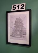 A 433mm x 325mm Framed and Glazed Ink Drawing entitled 'Hospital Club' and signed by the Catoonist