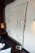 An 1800mm wide x 2100mm long Woven Macrame Hanging