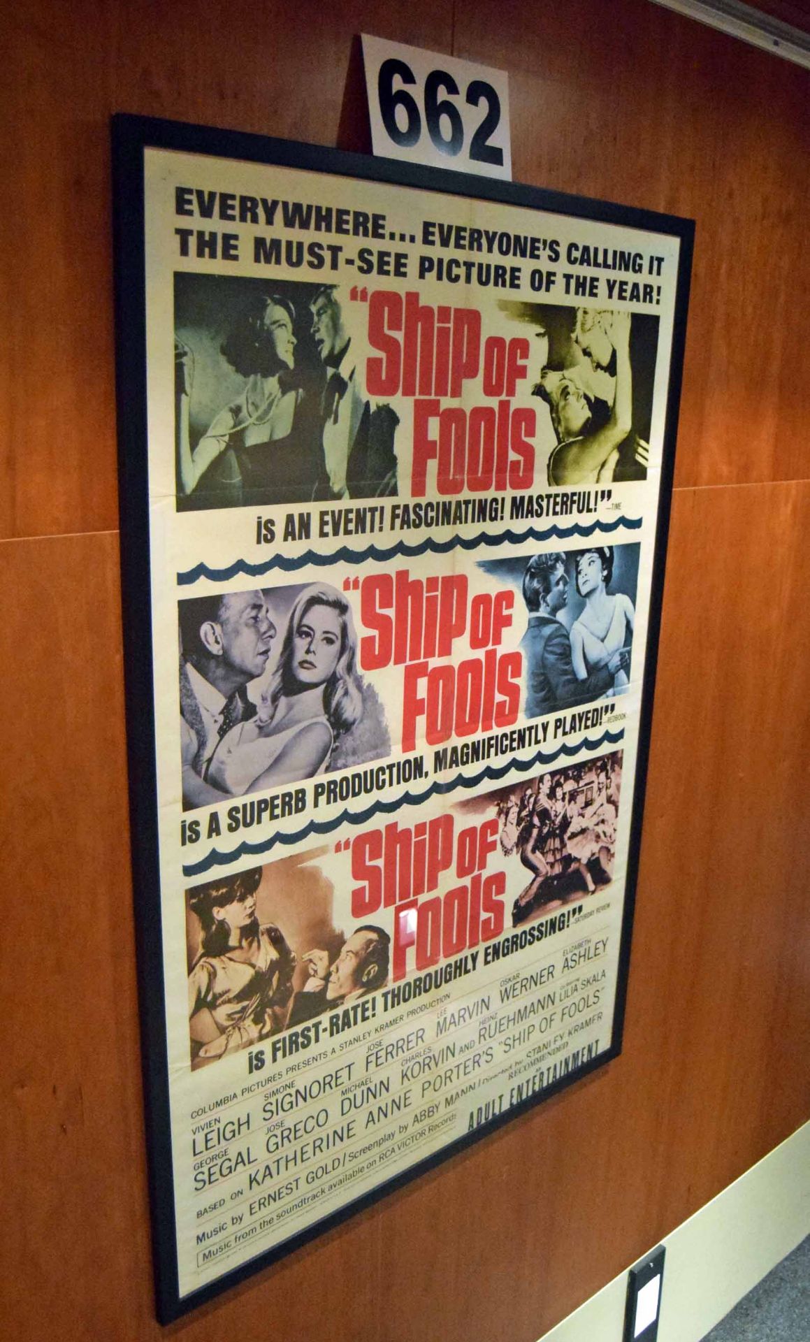 A 720mm x 1070mm Wall mounted Framed and Glazed Promotional Poster Advertising the Movie 'Ship of