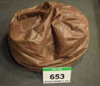 A Brown Leather Upholstered Bean Bag Seat