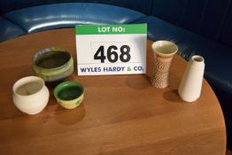 A Collection of Six Various Vases and Bowls (As Photographed)