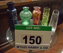 A Collection of Five Pottery and Glass Vases (As Photographed)