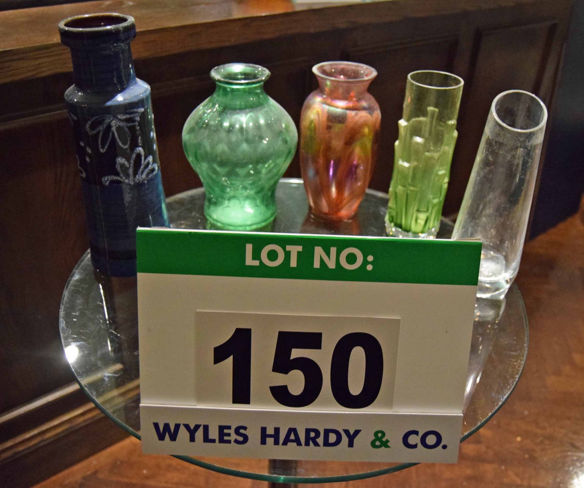 A Collection of Five Pottery and Glass Vases (As Photographed)