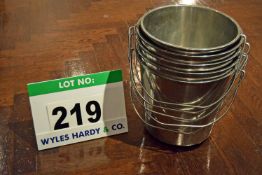 Five Stainless Steel Buckets