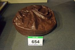 A Brown Leather Upholstered Bean Bag Seat