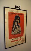 A 720mm x 1070mm Wall mounted Framed and Glazed Promotional Poster advertising the Move 'Blow Up'