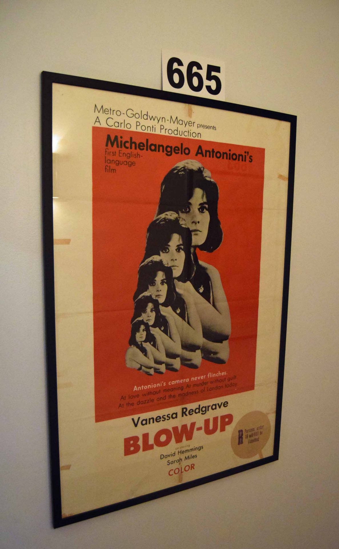 A 720mm x 1070mm Wall mounted Framed and Glazed Promotional Poster advertising the Move 'Blow Up'