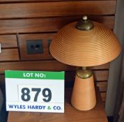 A Pair of Bamboo Bedside Lights with Antique Brass Effect Fittings