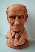 A Hand Crafted Fired Clay Bust Entitled 'The Octogenarian'