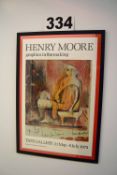 A Wall mounted Framed and Glazed Poster advertising a Henry Moore Exhibition at the Tate Gallery