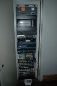 A Grey Steel 42U 19 Inch Open Coms Rack