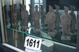 5: Various Miniature Ceramic Oriental Warrior Figurines