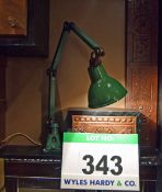 A Green Painted Vintage Anglepoise Desk Lamp