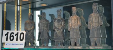 5: Various Miniature Ceramic Oriental Warrior Figurines