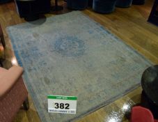 A LOUIS DE POORTERE 1700mm x 2400mm Jacquard Flat Weave Medallion Turquoise Patterned Woven Rug with