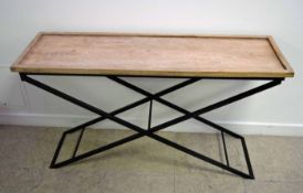 A Folding Steel Framed Side Table