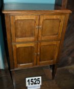 A Dark Oak Stained Vintage Gramaphone Cabinet with Fitted Mid-Height Shelf, 4 Doors and Hinged