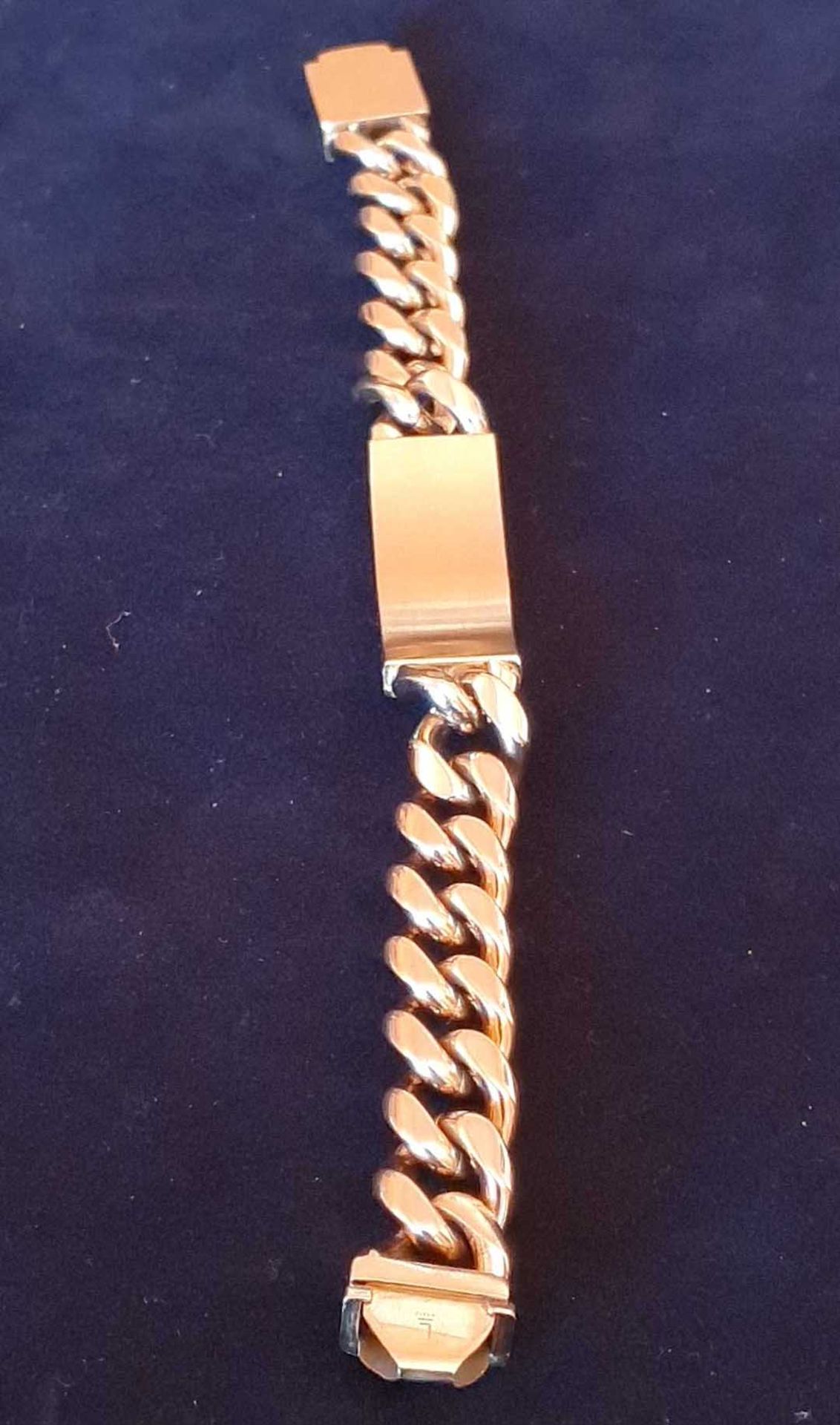 POLICE Brand Gold Coloured Metal Heavy Chain Link Men’s Bracelet. NB. 1 Stone Missing from - Image 3 of 3