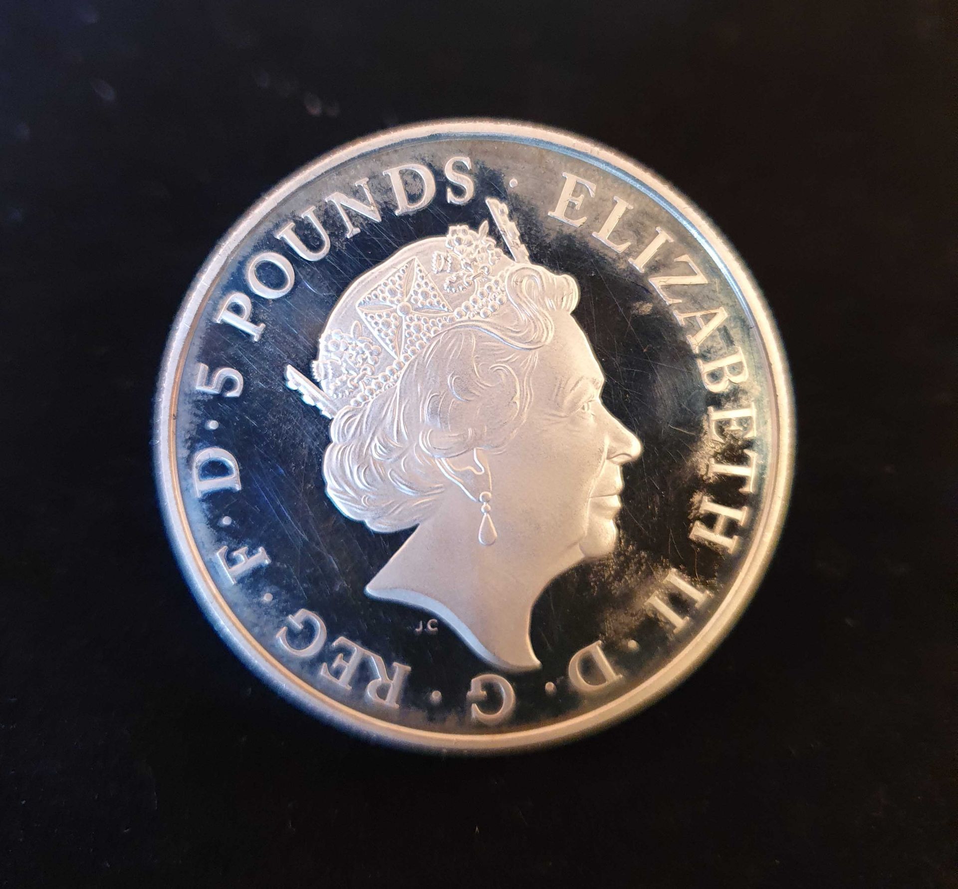 2015 £5 Coin, Issued by Royal Mint, 28.230 grams, in Celebration of the Birth of Princess