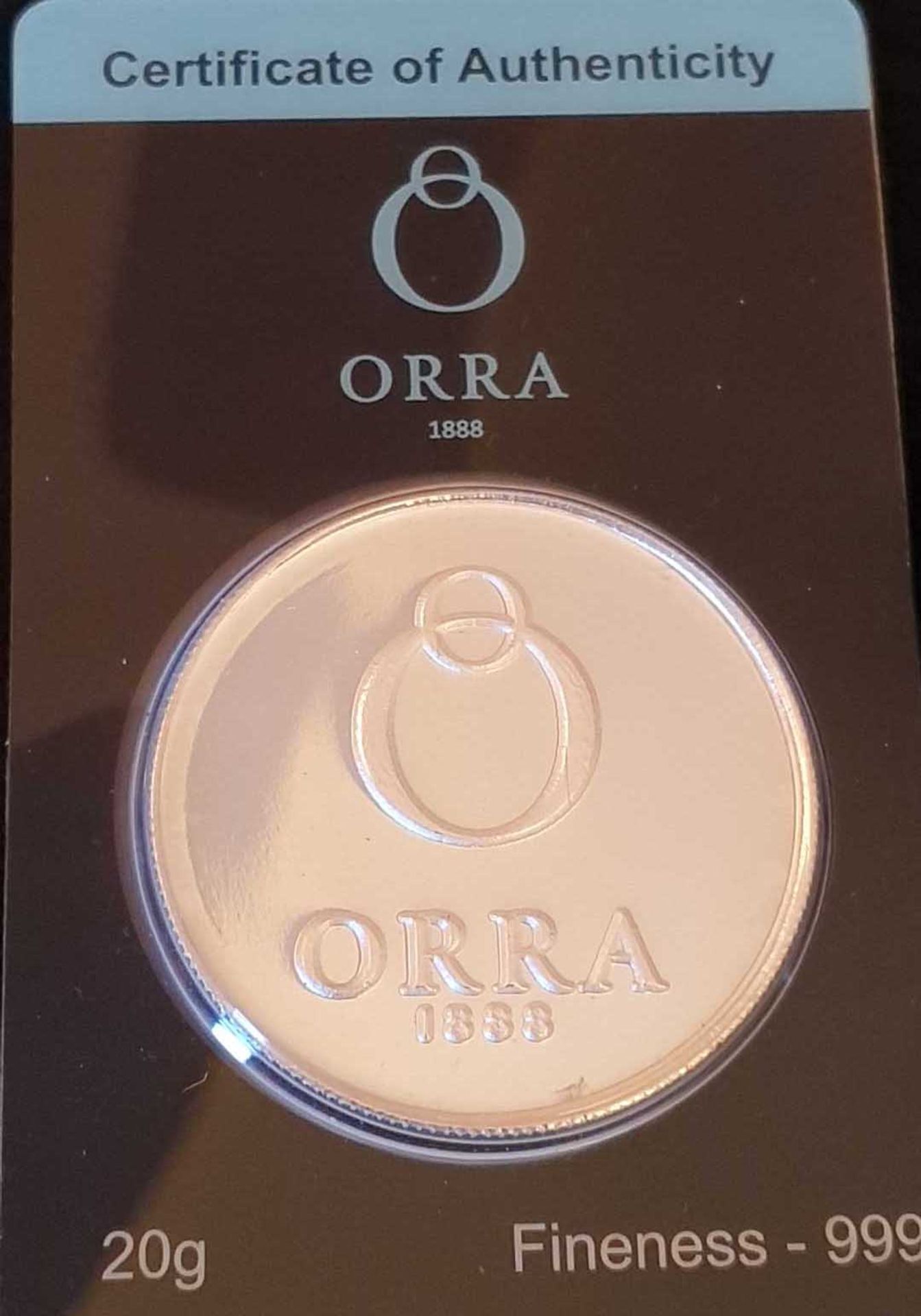 Two ORRA 20g 999 Fine Silver Ingot Coins - Image 3 of 5