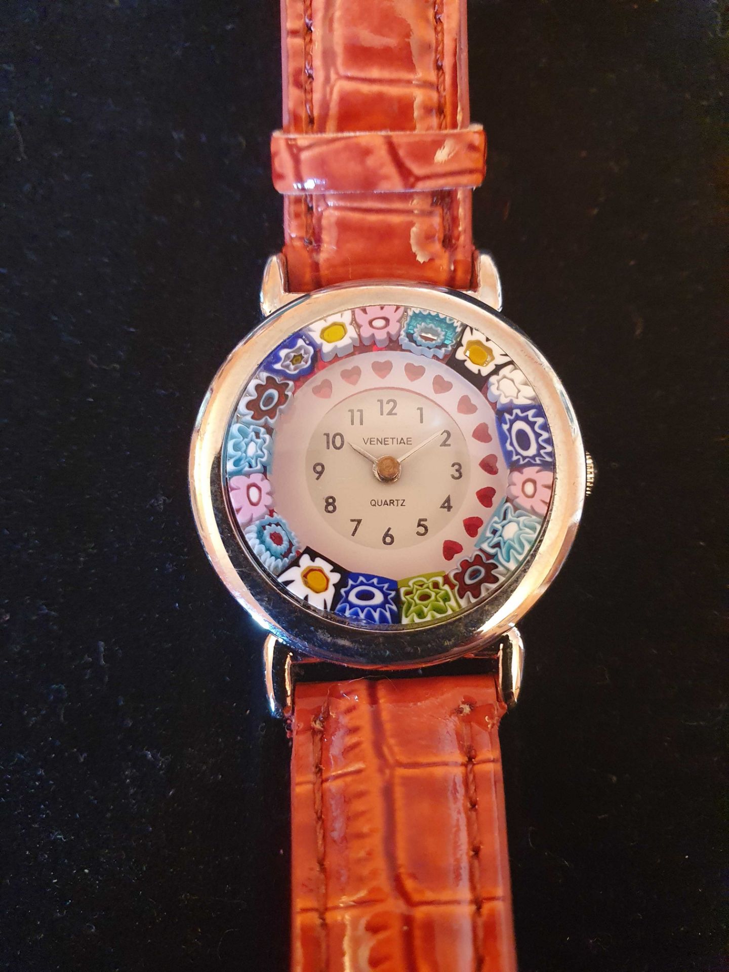 VENETIAE Ladies Quartz Wrist Watch, Analogue Dial & Leather Strap, Watch Face surrounded with - Image 2 of 3