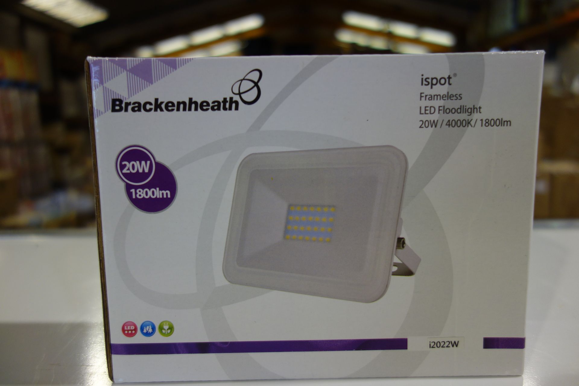 15 X Brakenheath I2022W 20W LED Ispot Framless LED Floodlight 4000K 1800 Lumen White Finish Cool