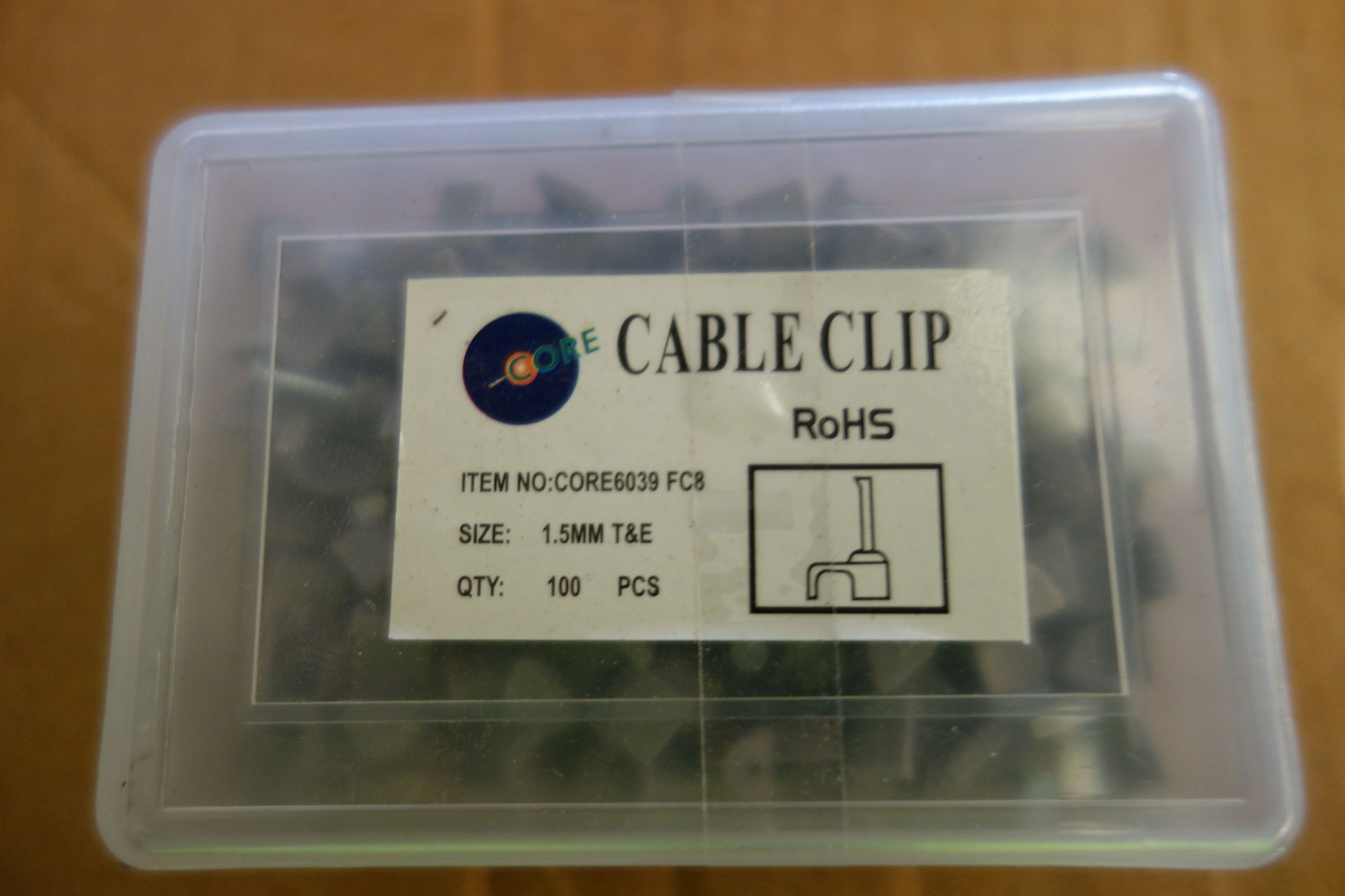 250 X Pack Of Core 6039 T+E 1.5 Grey cable clips Around 100 Clips per pack