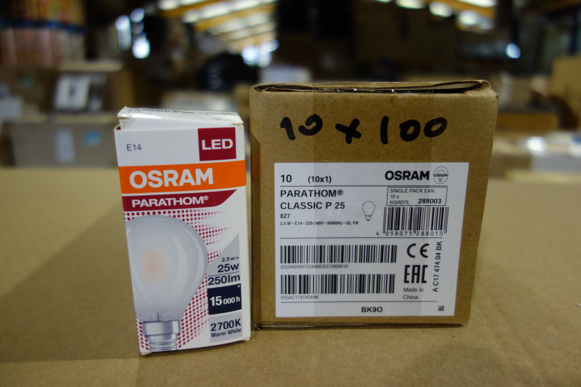 100 X Osram 288003 Parathom Classic P 25 2.5 LED Lamps E14 Fitting