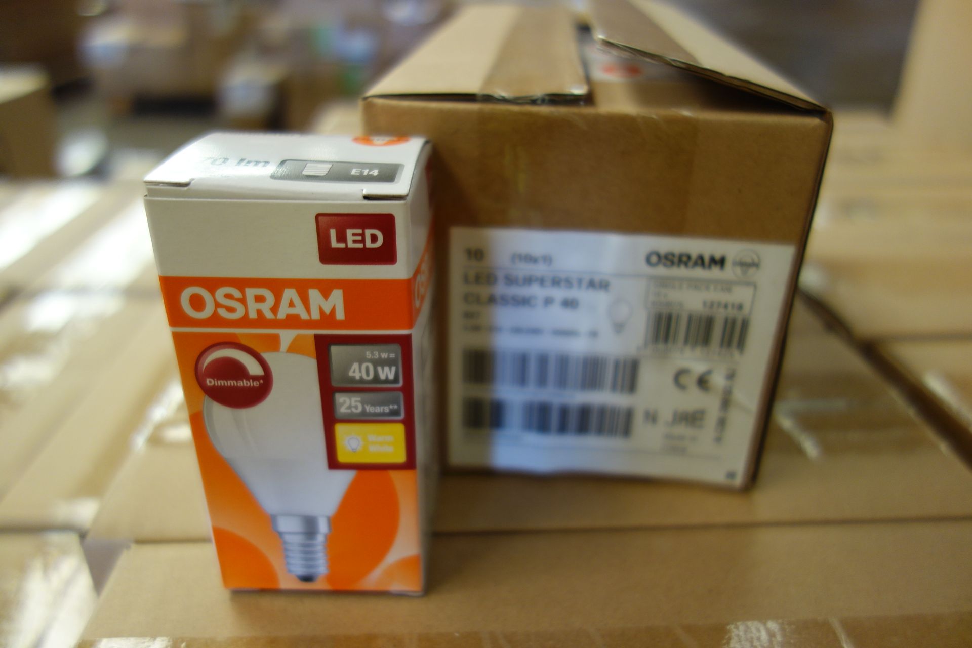 200 X Osram LED Superstar Classic P40 Dimmable E14 5.3W W/W