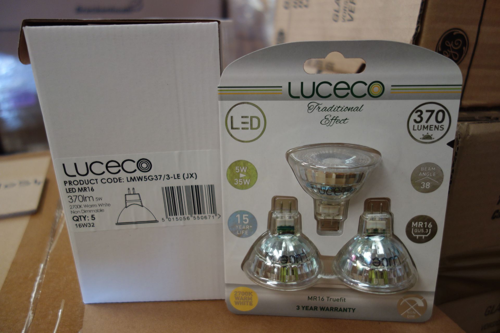 50 X Pack 3 Luceco LED MR16 5W Warm White