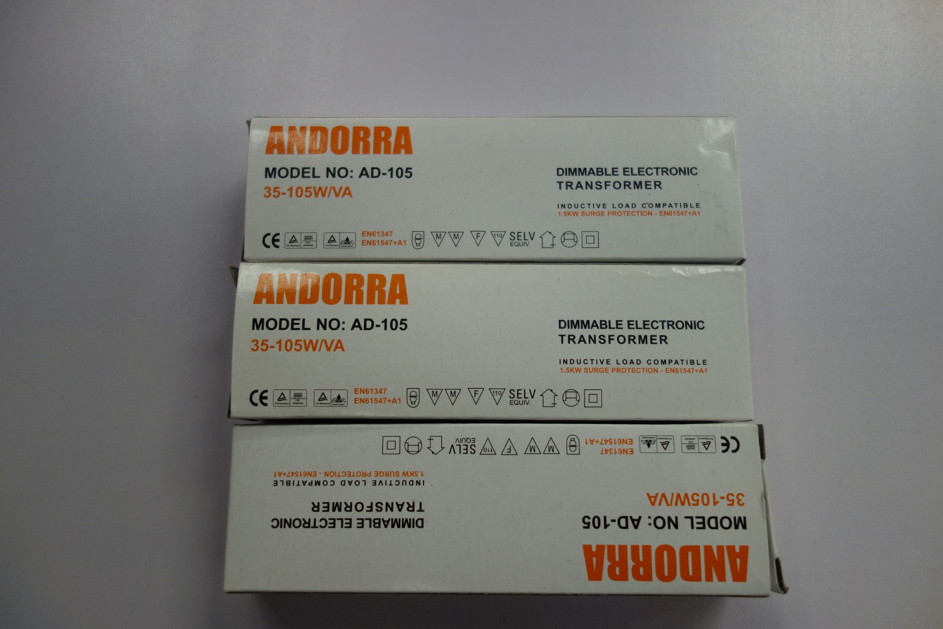 46 X Andorra AD 105 35-105W/VA Dimmable Electronic Transformer Inductive Load Compatible 1.5KW Surge