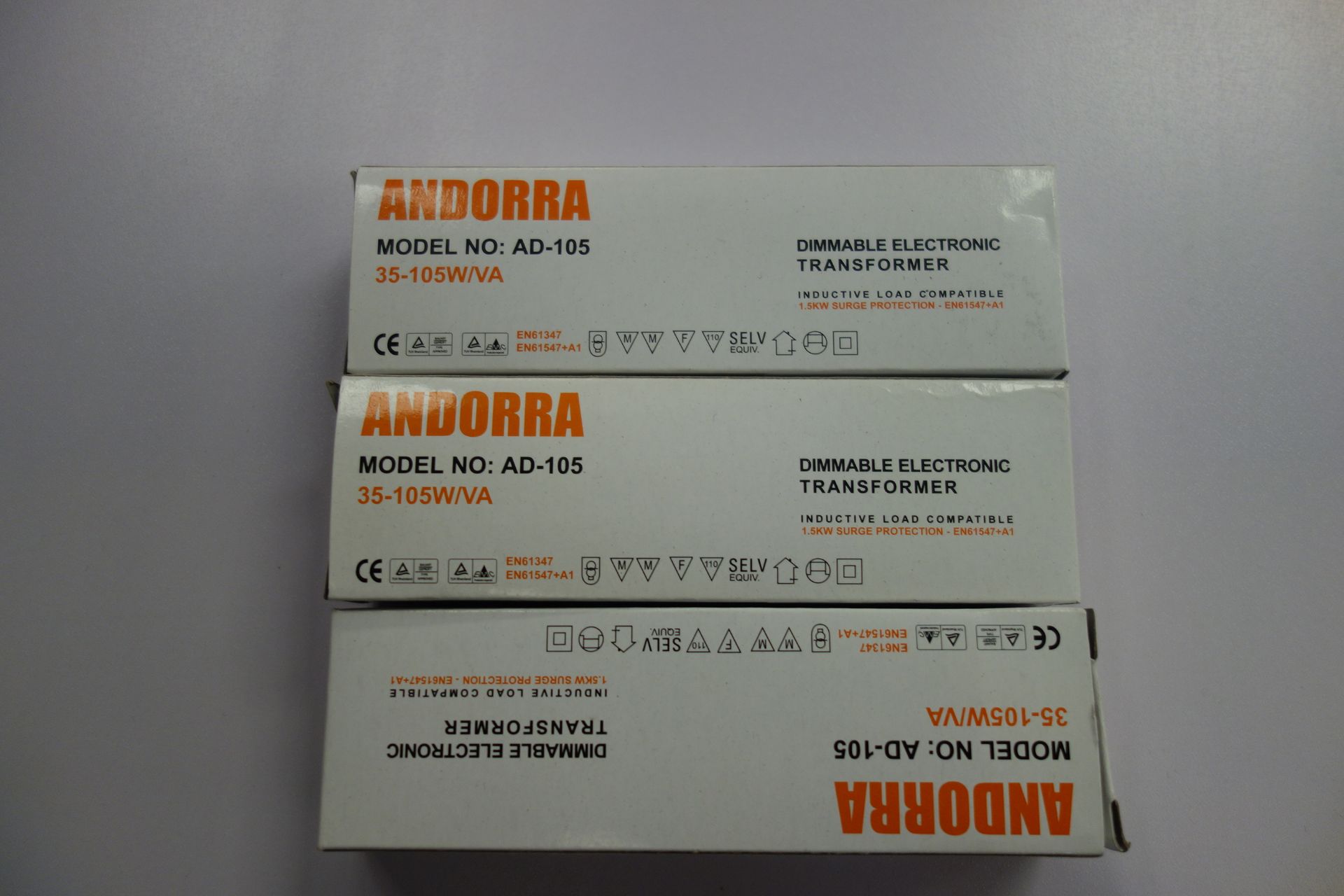 46 X Andorra AD 105 35-105W/VA Dimmable Electronic Transformer Inductive Load Compatible 1.5KW Surge