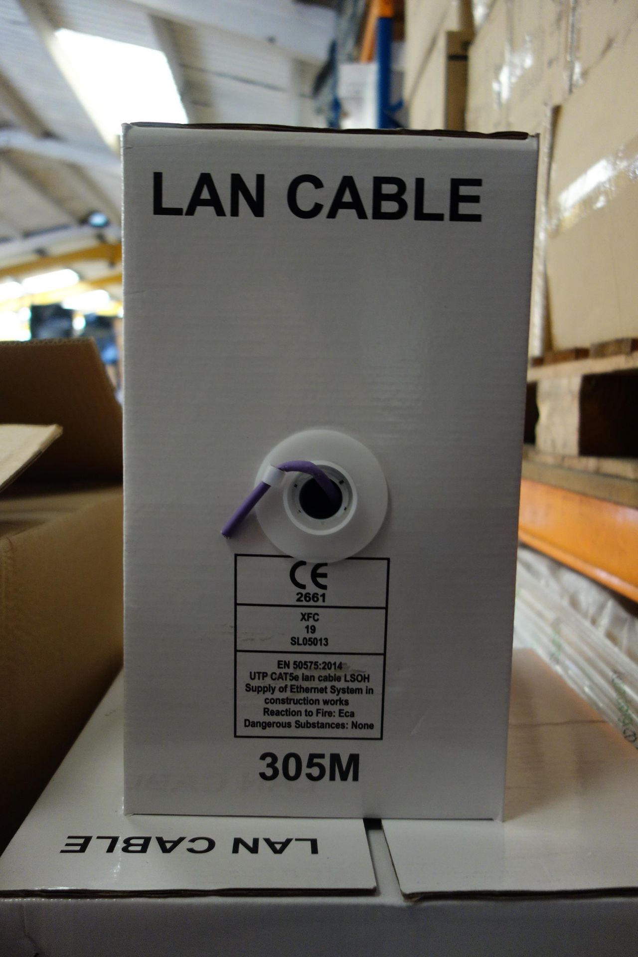 2 X PULL BOXES Of Lan Cable C200LSOHV Cat 5E UTP/LSOH Violet Data Cable Internal 4 PAIR 305 Meters