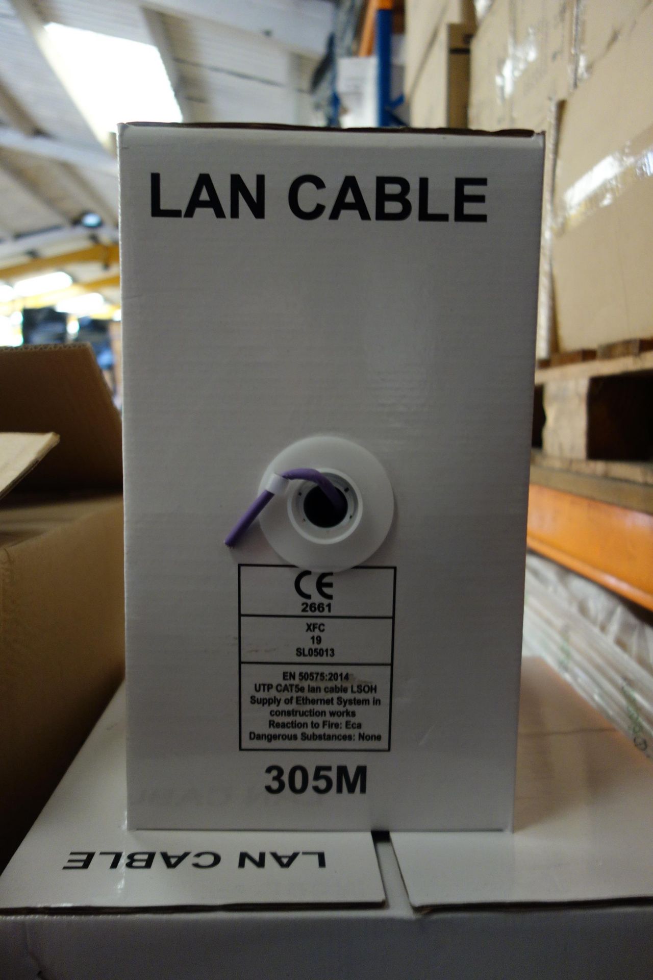 2 X PULL BOXES Of Lan Cable C200LSOHV Cat 5E UTP/LSOH Violet Data Cable Internal 4 PAIR 305 Meters