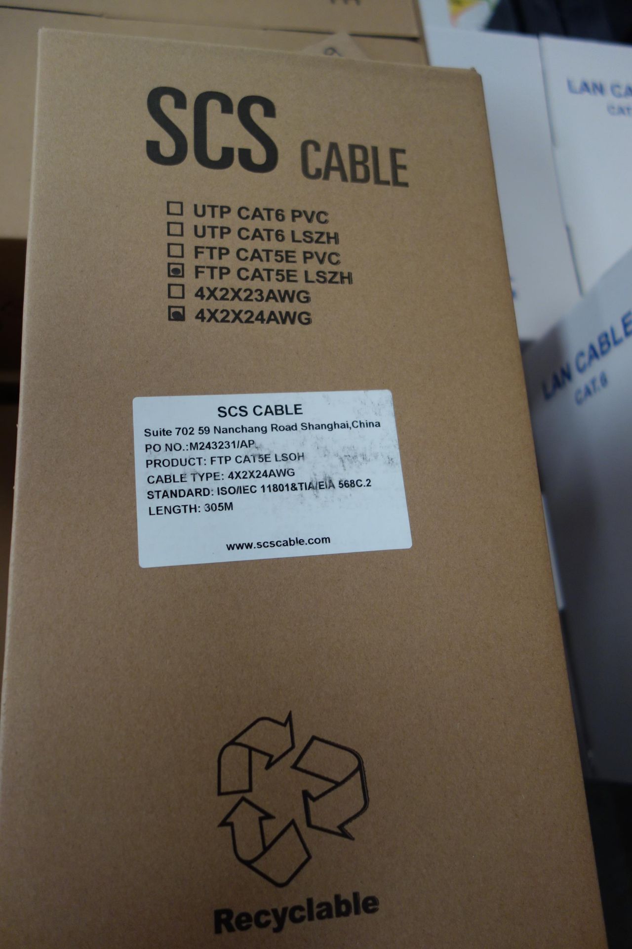 2 x Pull Boxes of SCS Data Cable M243231/AP CAT5E LSZH 305m per box