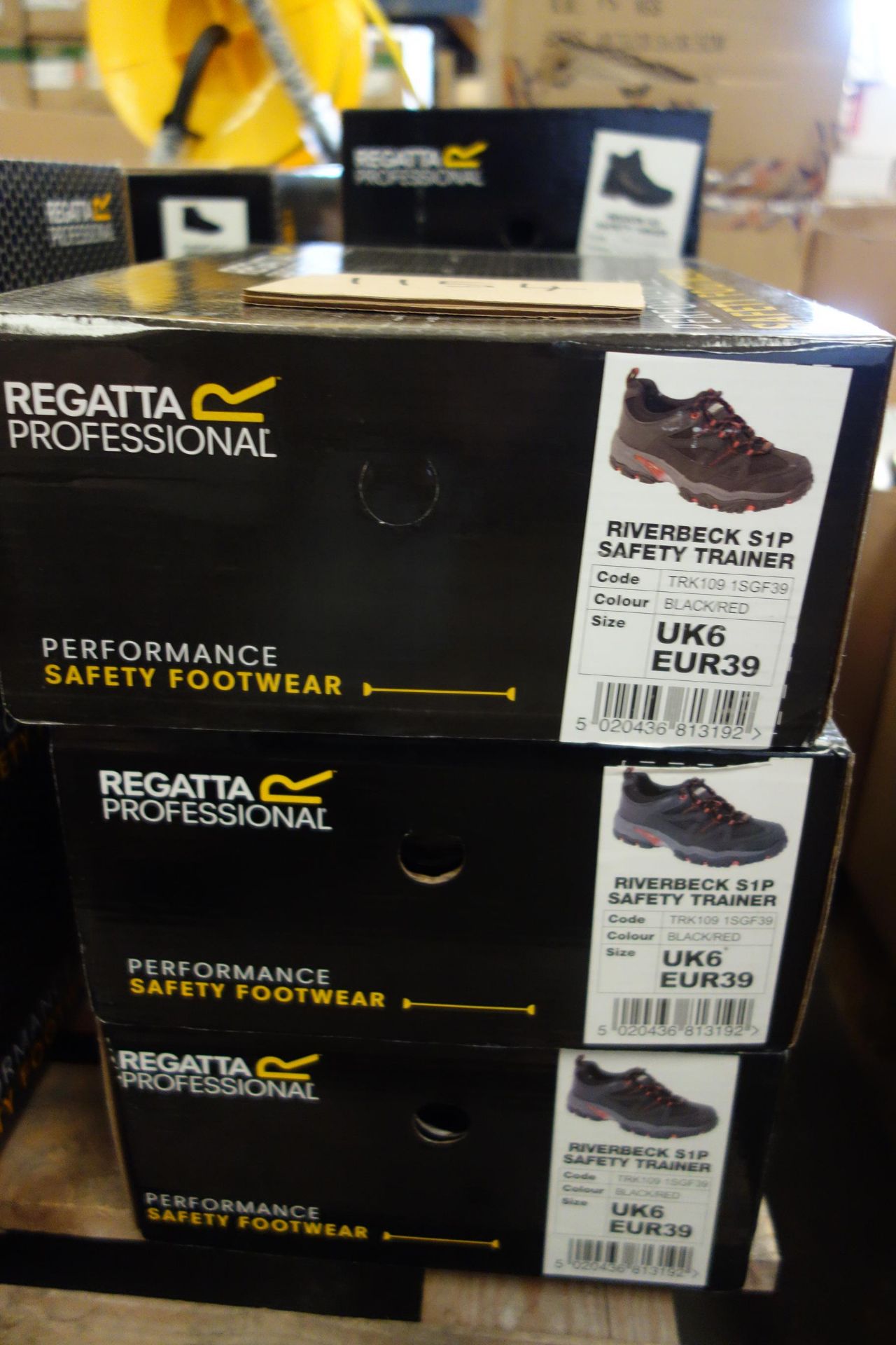 3 X Pairs Of Regatta Riverbeck Sip Safty Trainers Black/Red UK 6 EUR 39