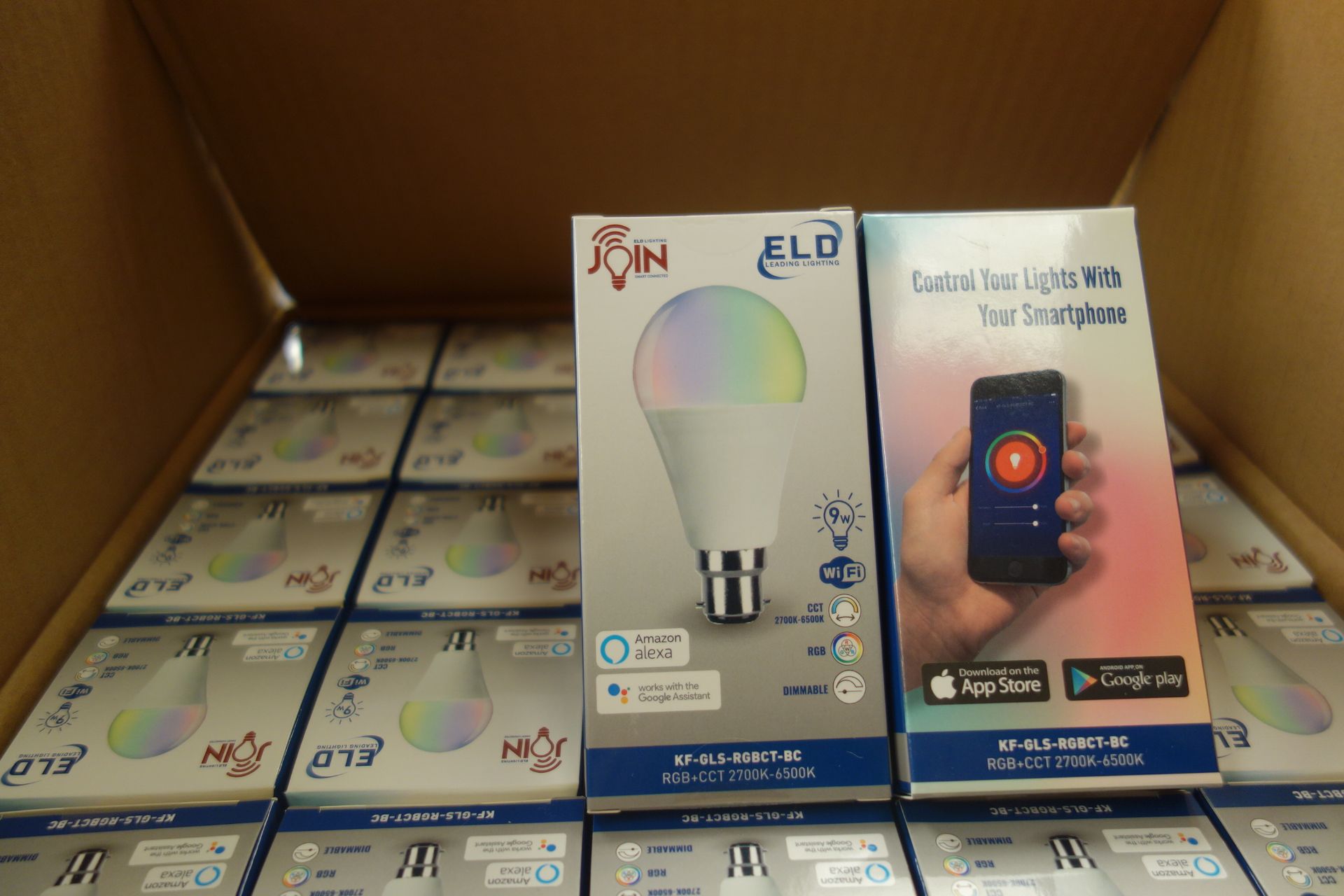 30 X ELD Join KF-GLS-RGBCT BC LED 9W Wifi Colour Changing Lamps Contact To Wifi + APP To Control