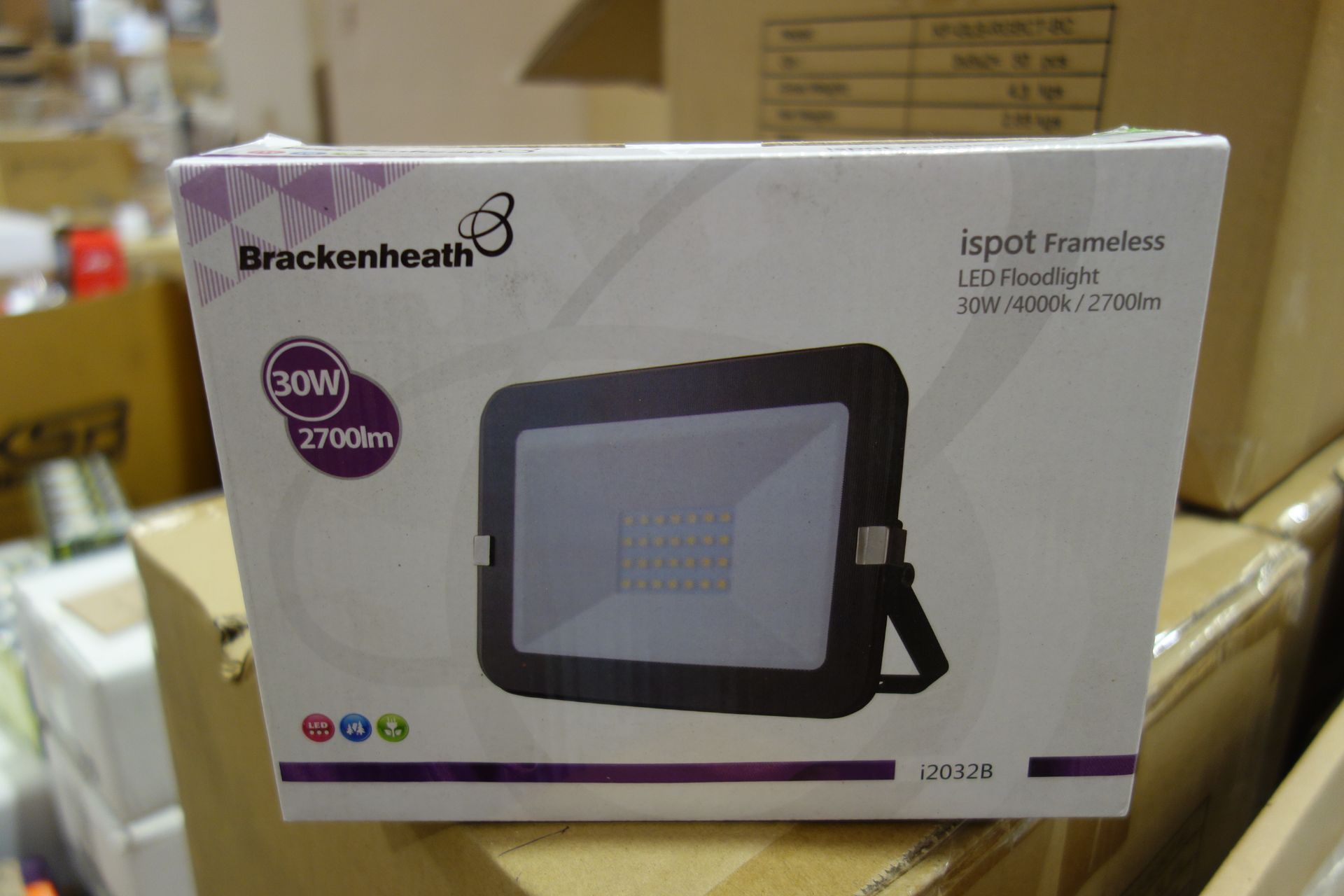 20 X Brakenheath I2032B 30W LED Floodlight 4000K 2700 Lumen Black Finish