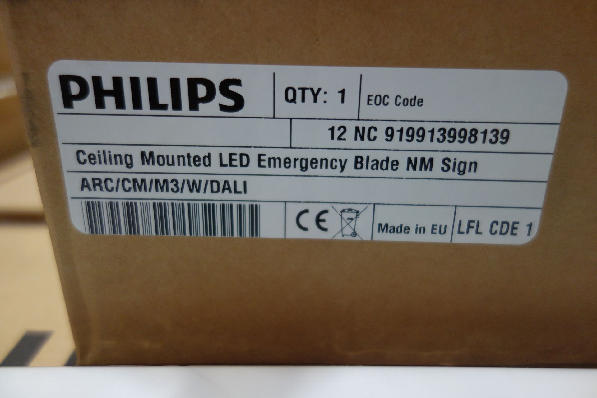 10 X Philips 12NC 9199 LED Ceiling Mounted Emergency Blade NM Sign