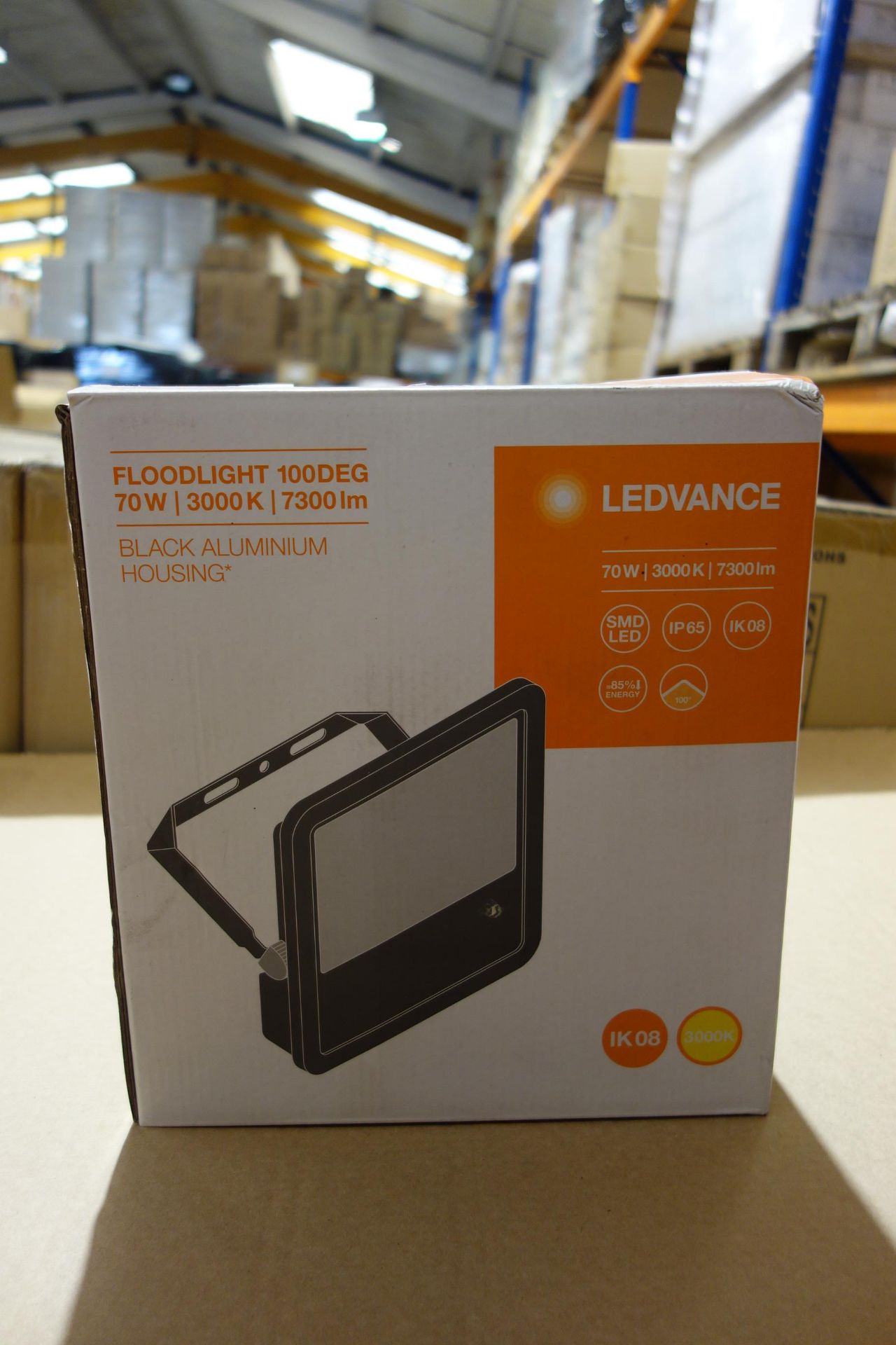 4 X Ledvance 100DEG 70W LED Floodlight 3000K 7300 Lumen Black Aluminium Body