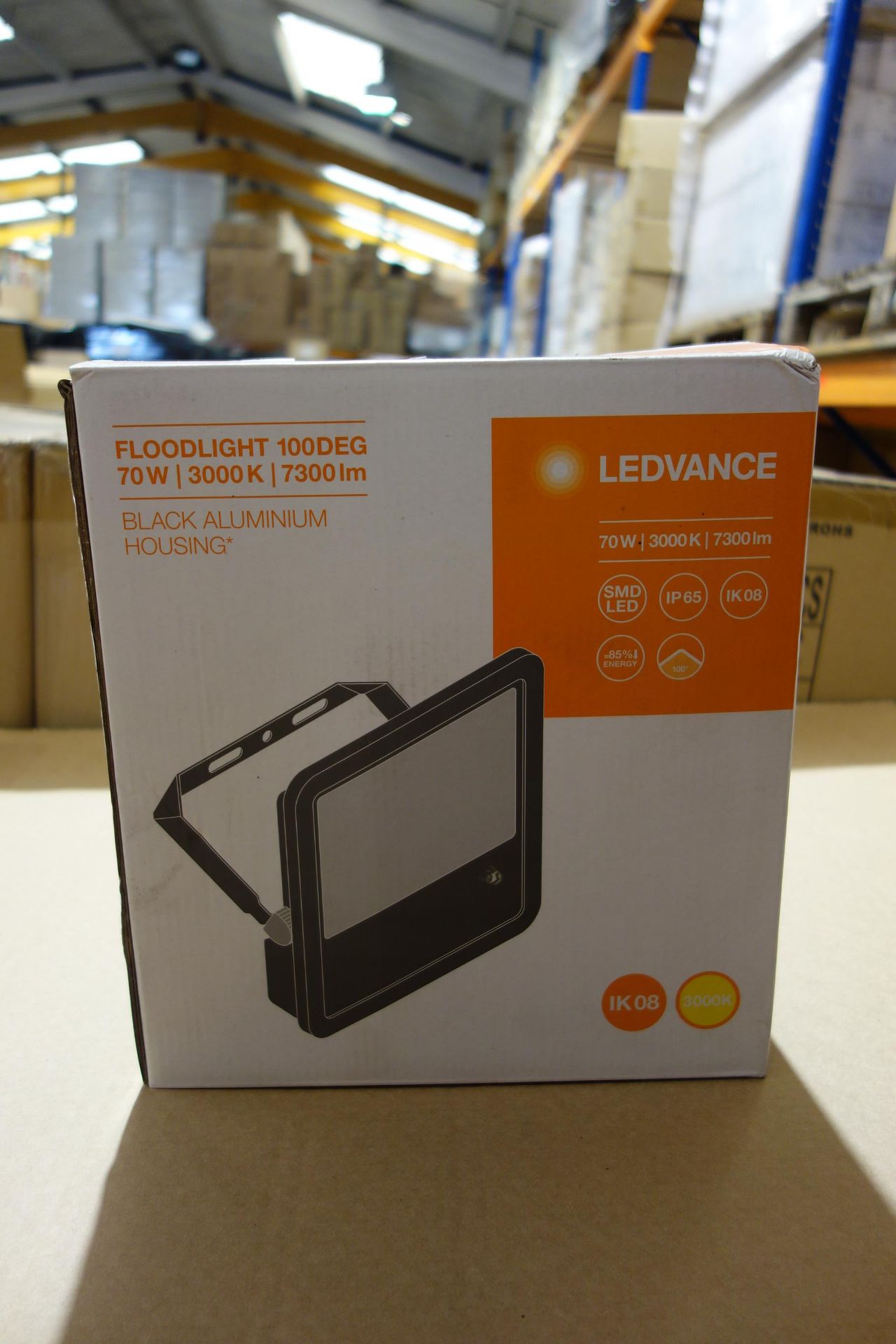 4 X Ledvance 100DEG 70W LED Floodlight 3000K 7300 Lumen Black Aluminium Body