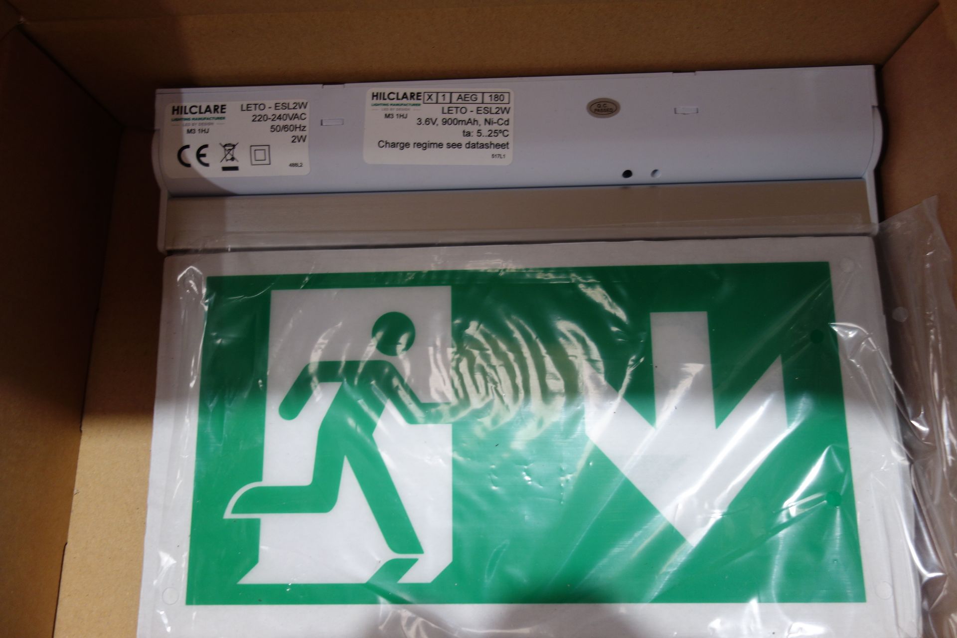 10 X Hilclare ESL2W Leto 2W LED Emergency Exit Wall Mount Sign