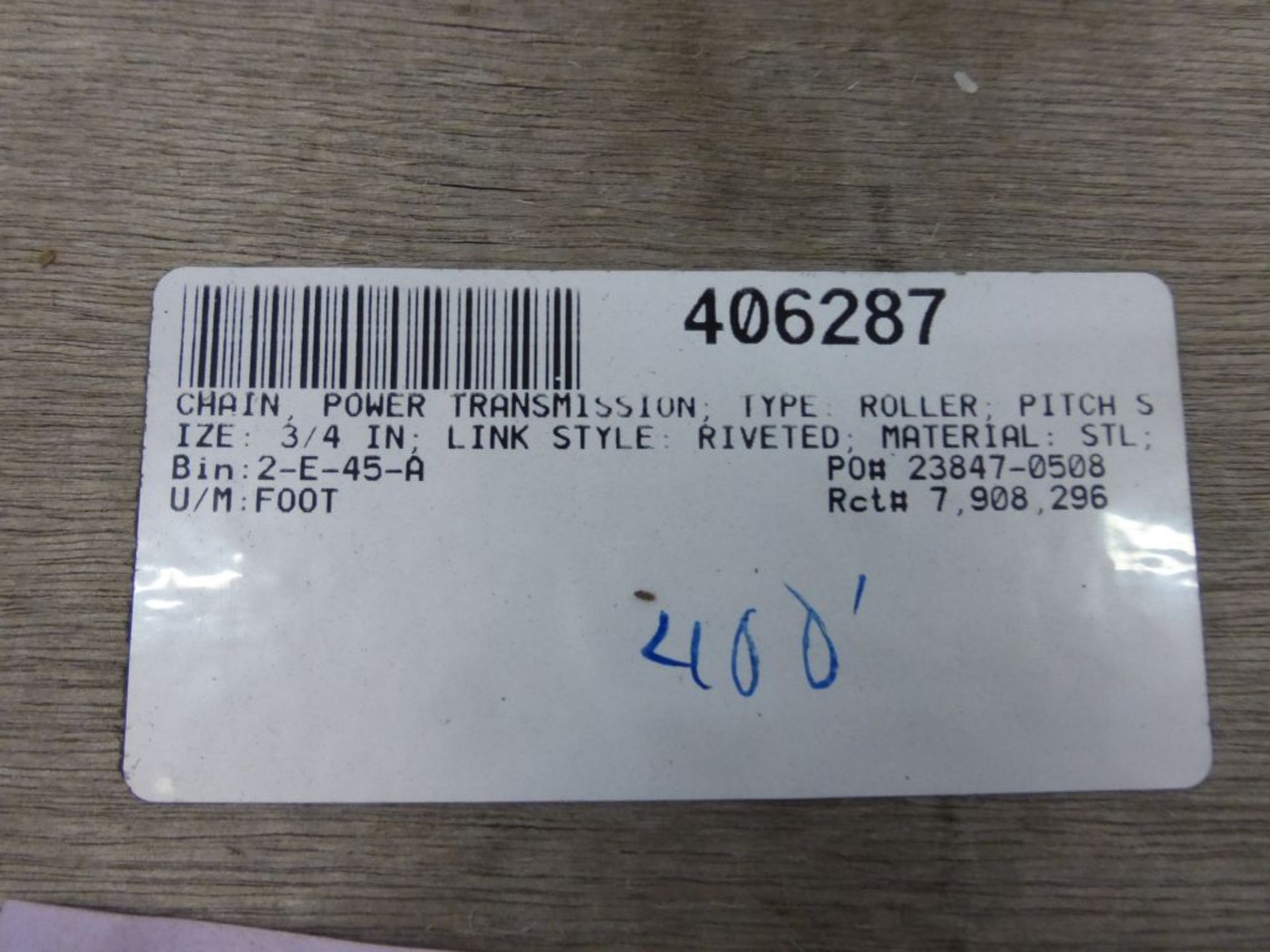 Lot of (5) Assorted Chains|(3) Transmission Type Roller Chains Part No. 406287, 3/4", Link Style: - Image 12 of 17