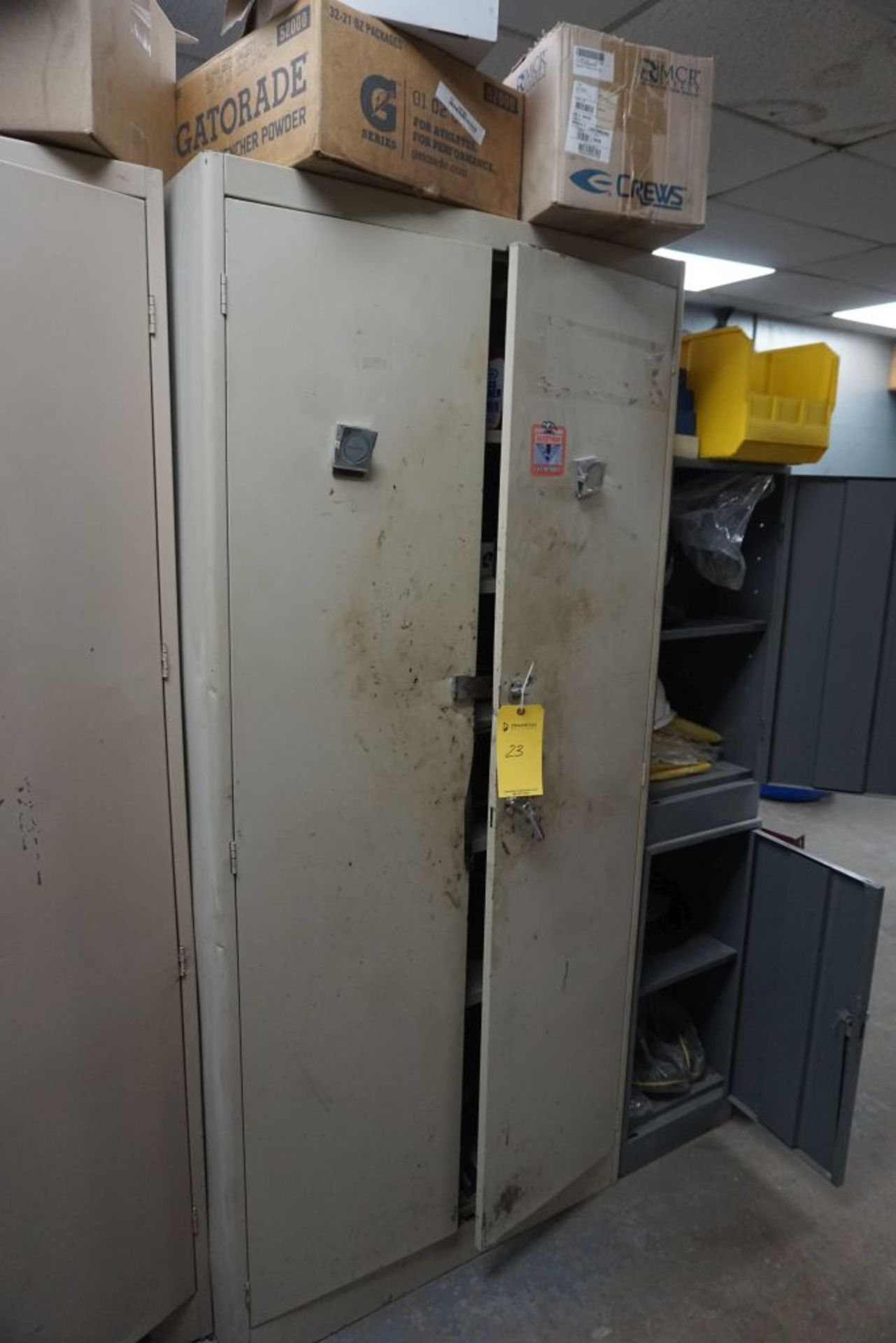 Cabinets w/Contents | 78" x 36" x 24"; Includes:; Saw; Grease Guns; Tape; Ratchet Straps